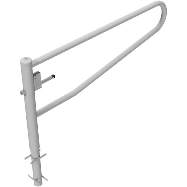 Swiveling gates | for casting in concrete, hot-dip galvanized | total width: 2000 mm | with Euro profile cylinder lock